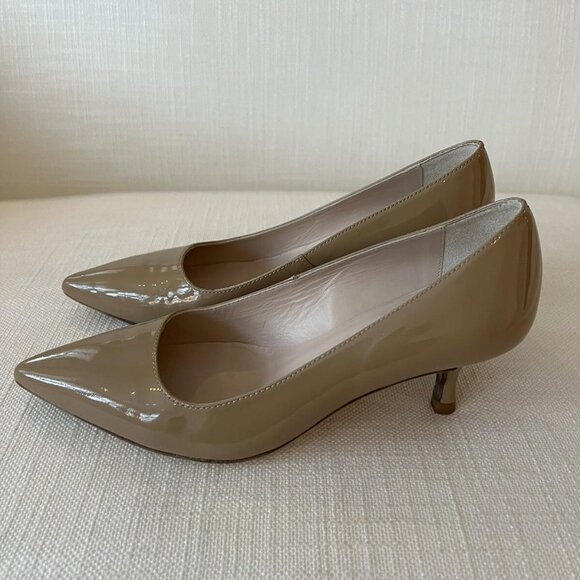 L K Bennett Nude Patent Kitten Heel Court Shoes - Picture 12 of 12